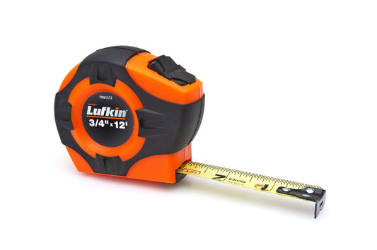 Lufkin PHV1312DN 3/4" x 12' P1000 Series Engineer's Yellow Clad A4 Blade Power Return Tape Measure