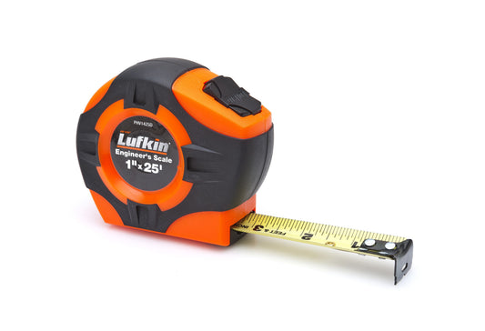 Lufkin PHV1425DN 1" x 25' P1000 Series Engineer's Yellow Clad A4 Blade Power Return Tape Measure