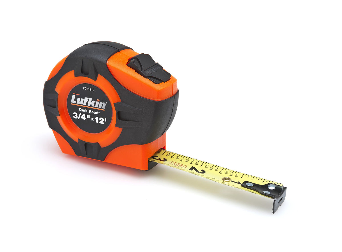 Lufkin PQR1312N 3/4" x 12' Quikread® Power Return Yellow Clad Tape Measure