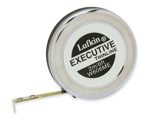 Lufkin W606 1/4" x 6' Executive® Thinline Yellow Clad Pocket Tape Measure