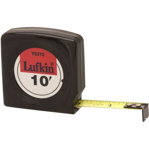 Lufkin Y8212 1/2" x 12' Mezurall® Black Case Yellow Clad Economy Power Return Tape Measure