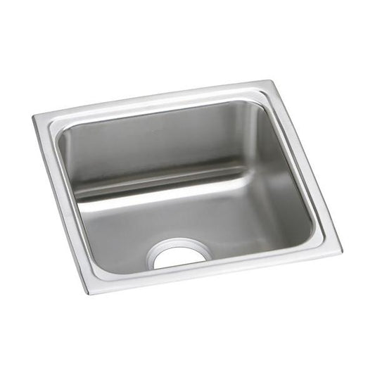 Elkay LFR1717 Lustertone® Classic Stainless Steel 17" x 17-1/2" x 7-5/8" Single Bowl Drop-in Sink