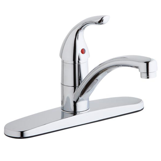 Elkay LK1000CR Everyday Three Hole Deck Mount Kitchen Faucet with Lever Handle and Deck Plate/Escutcheon Chrome