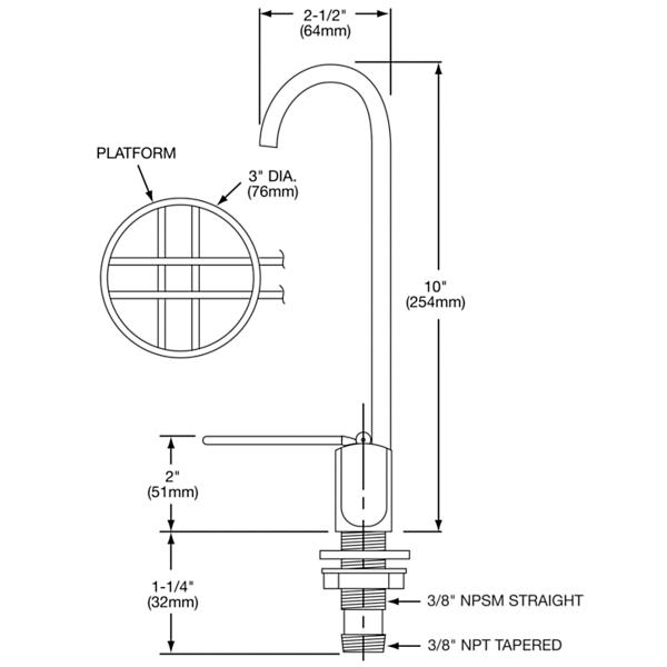 Elkay LK1114 Glass Filler Chrome 2-1/2" x 10"