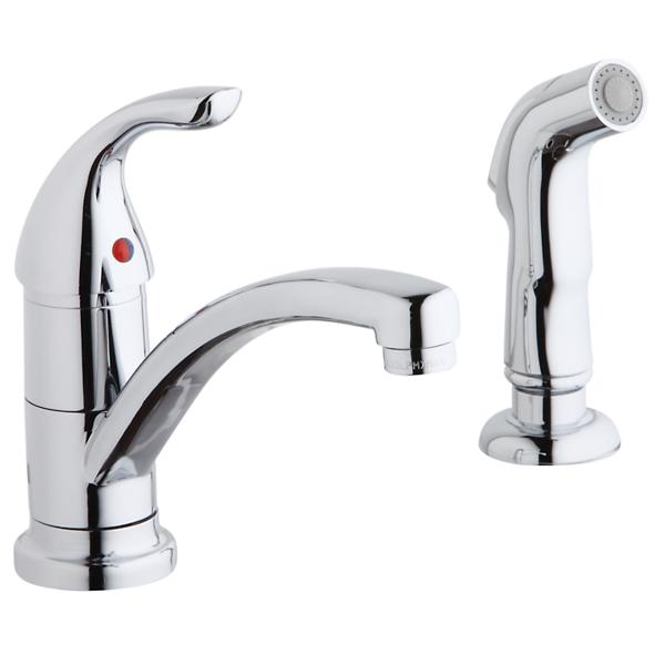 Elkay LK1501CR Everyday Two Hole Deck Mount Kitchen Faucet with Lever Handle and Side Spray Chrome