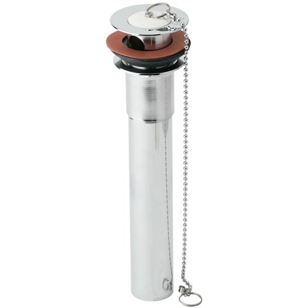 Elkay LK175 1-1/2" Drain Fitting Chrome Plated Brass with Rubber Stopper Ring and Chain