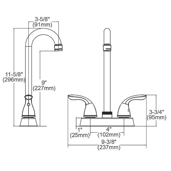 Elkay LK2477CR Everyday Bar Deck Mount Faucet and Lever Handles Chrome