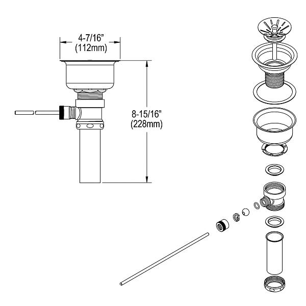 Elkay LK27 3-1/2" Drain Fitting Lever Operated