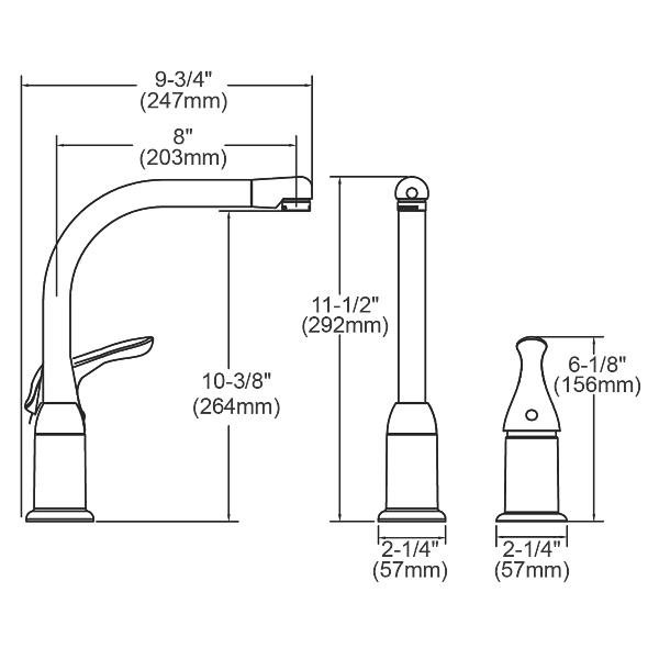 Elkay LK3000CR Everyday Kitchen Deck Mount Faucet with Remote Lever Handle Chrome