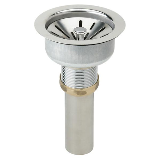 Elkay LK335 3-1/2" Drain Fitting Type 316 Stainless Steel Body Strainer Basket with rubber seal and Tailpiece