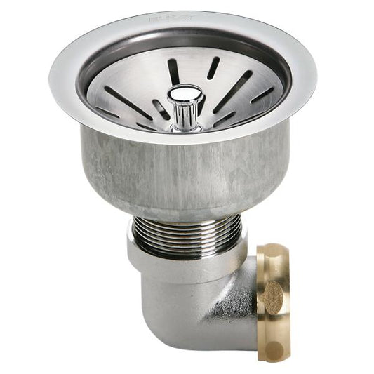 Elkay LK35L 3-1/2" Drain Fitting Type 304 Stainless Steel Body Strainer Basket Tailpiece and Elbow