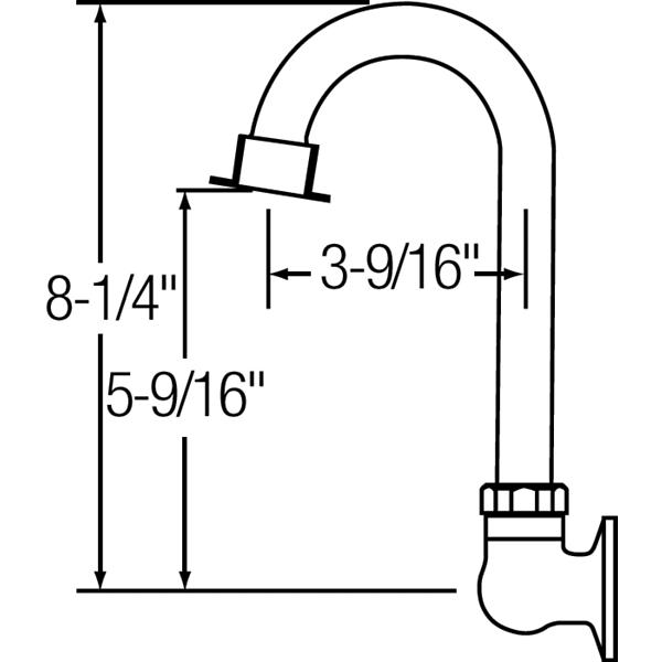 Elkay LK395A Wall Mount 8-1/4" Spout