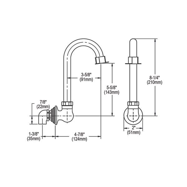 Elkay LK395A Wall Mount 8-1/4" Spout