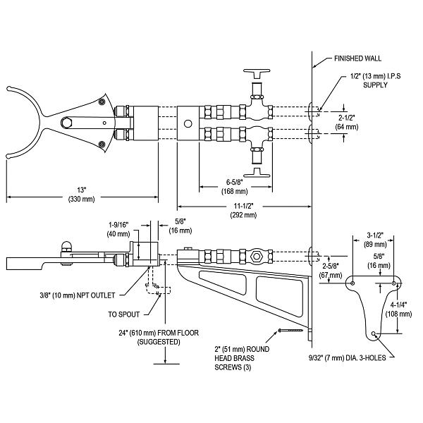 Elkay LK397C Knee Action Valve with Mounting Package