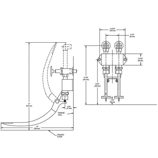 Elkay LK398C Double Pedal Valve with Mounting Package