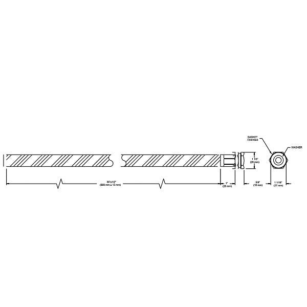 Elkay LK402 36" Black Heavy Duty Rubber Hose with Standard Female Faucet Hose Connection on One End