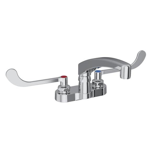 Elkay LK406AT08T6 4" Centerset with Exposed Deck Faucet with 8" Arc Tube Spout 6" Wristblade Handles