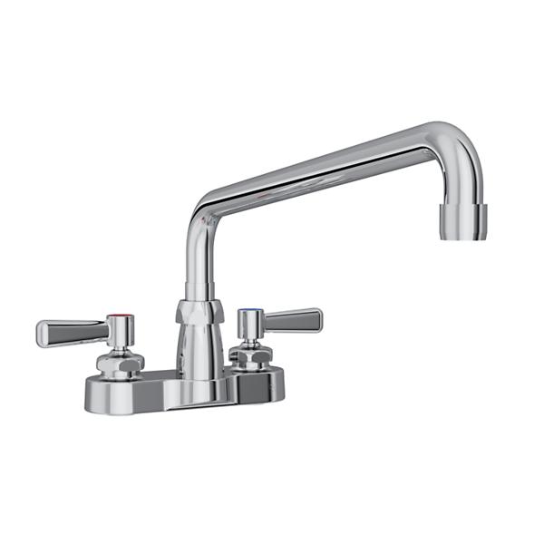 Elkay LK406AT12L2 4" Centerset with Exposed Deck Faucet with 12" Arc Tube Spout 2" Lever Handles