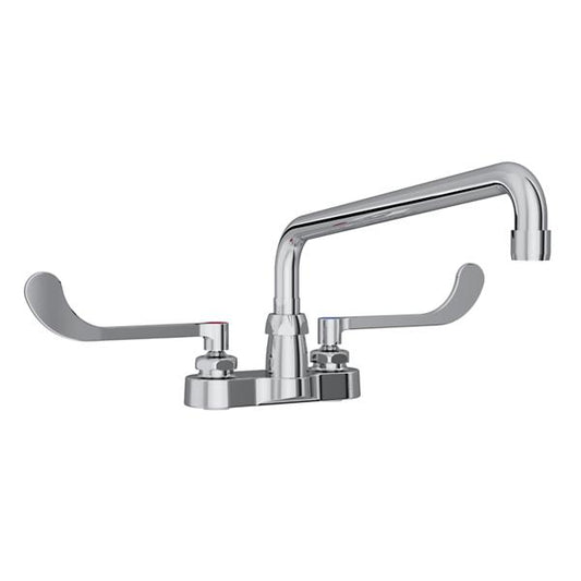 Elkay LK406AT12T6 4" Centerset with Exposed Deck Faucet with 12" Arc Tube Spout 6" Wristblade Handles