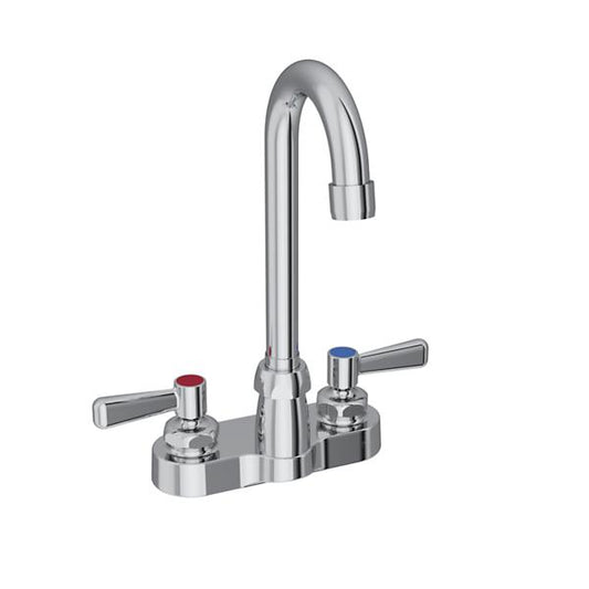 Elkay LK406GN04L2 4" Centerset with Exposed Deck Faucet with 4" Gooseneck Spout 2" Lever Handles Chrome