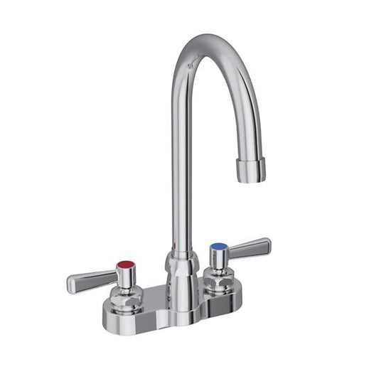 Elkay LK406GN05L2 4" Centerset with Exposed Deck Faucet with 5" Gooseneck Spout 2" Lever Handles Chrome