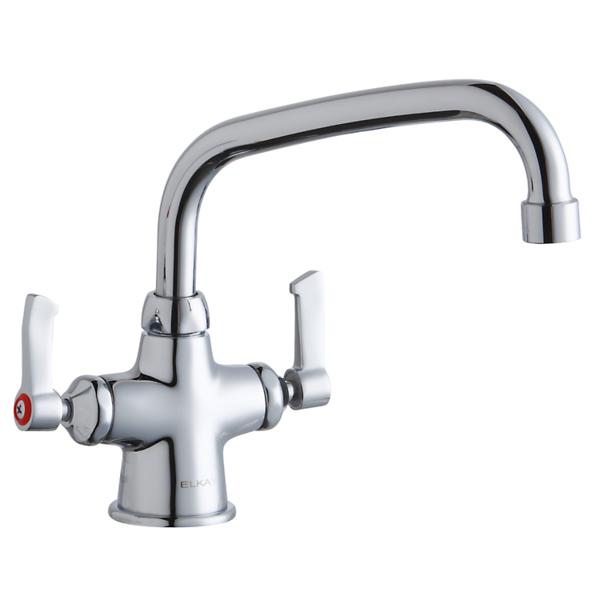 Elkay LK500AT08L2 Single Hole with Concealed Deck Faucet with 8" Arc Tube Spout 2" Lever Handles Chrome