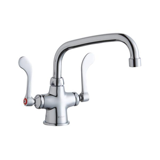 Elkay LK500AT08T4 Single Hole with Concealed Deck Faucet with 8" Arc Tube Spout 4" Wristblade Handles Chrome