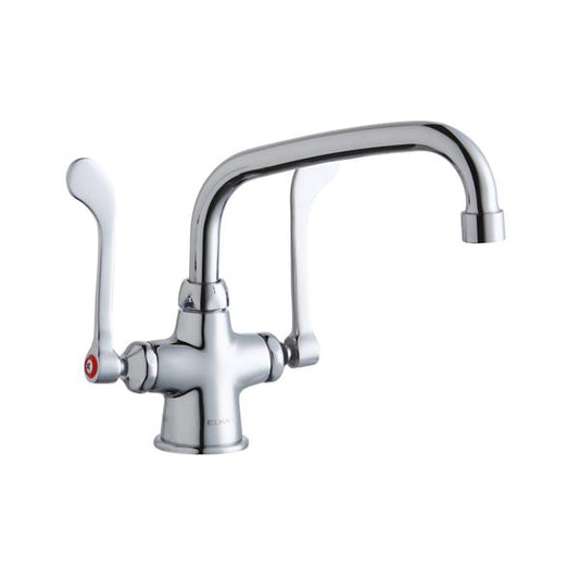 Elkay LK500AT08T6 Single Hole with Concealed Deck Faucet with 8" Arc Tube Spout 6" Wristblade Handles Chrome