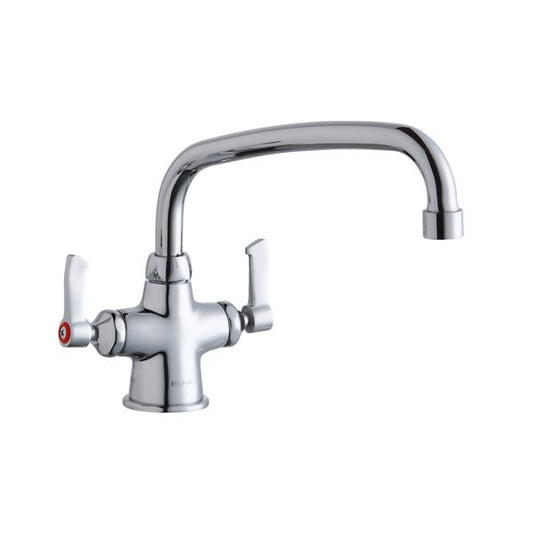 Elkay LK500AT10L2 Single Hole with Concealed Deck Faucet with 10" Arc Tube Spout 2" Lever Handles Chrome