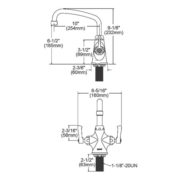 Elkay LK500AT10L2 Single Hole with Concealed Deck Faucet with 10" Arc Tube Spout 2" Lever Handles Chrome