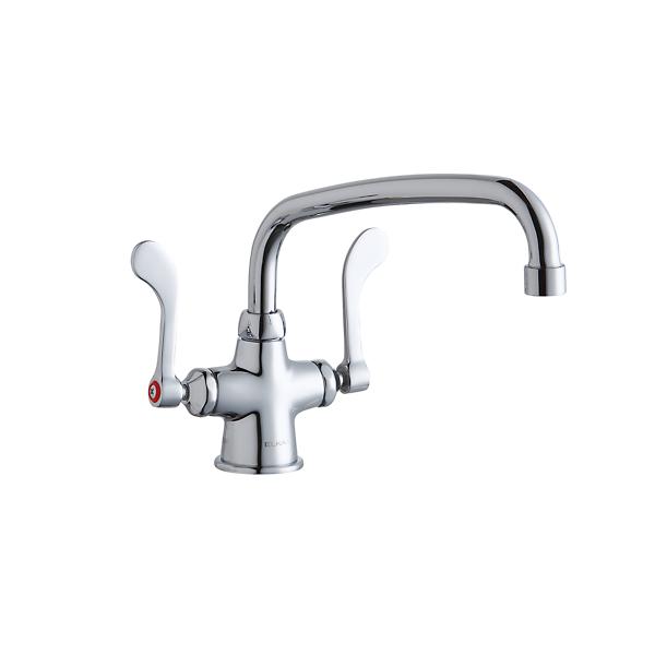 Elkay LK500AT10T4 Single Hole with Concealed Deck Faucet with 10" Arc Tube Spout 4" Wristblade Handles Chrome