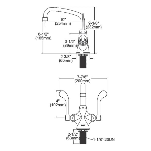 Elkay LK500AT10T4 Single Hole with Concealed Deck Faucet with 10" Arc Tube Spout 4" Wristblade Handles Chrome