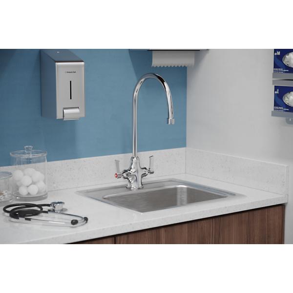 Elkay LK500GN08L2 Single Hole with Concealed Deck Faucet with 8" Gooseneck Spout 2" Lever Handles Chrome