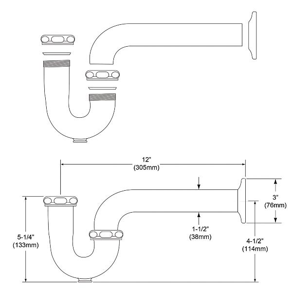 Elkay LK500 P-Trap with Cleanout Plug