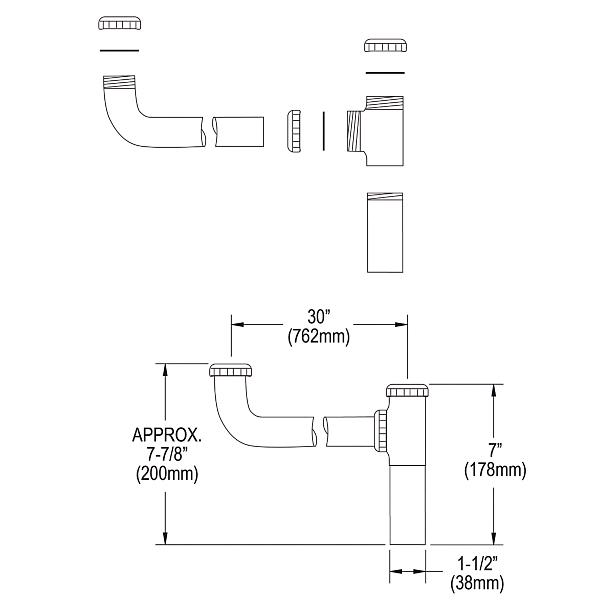 Elkay LK53 Drain Fitting End Outlet for Double Bowl Sinks