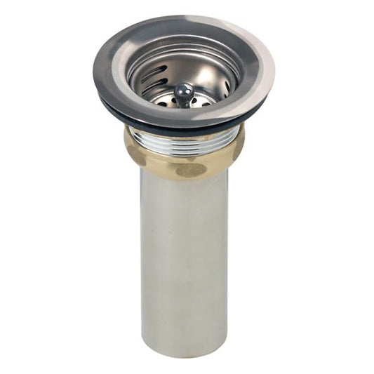 Elkay LK58 2" Drain Fitting Type 304 Stainless Steel Body Stainless Steel Strainer Basket and Rubber Seal