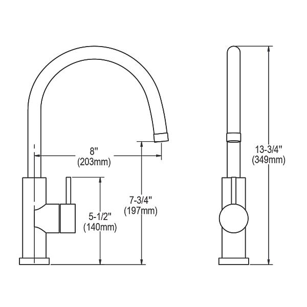 Elkay LK7921SSS Allure Single Hole Kitchen Faucet with Lever Handle Satin Stainless Steel