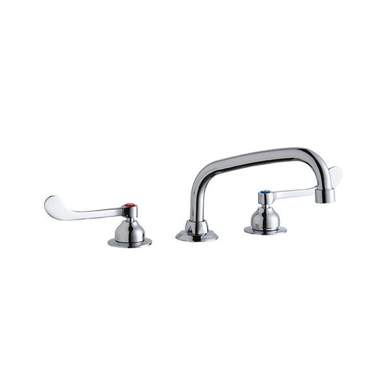 Elkay LK800AT08T6 8" Centerset with Concealed Deck Faucet with 8" Arc Tube Spout 6" Wristblade Handles Chrome