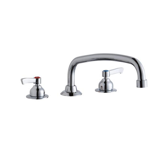 Elkay LK800AT12L2 8" Centerset with Concealed Deck Faucet with 12" Arc Tube Spout 2" Lever Handles Chrome