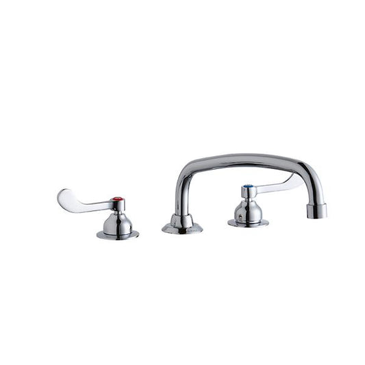 Elkay LK800AT12T4 8" Centerset with Concealed Deck Faucet with 12" Arc Tube Spout 4" Wristblade Handles Chrome