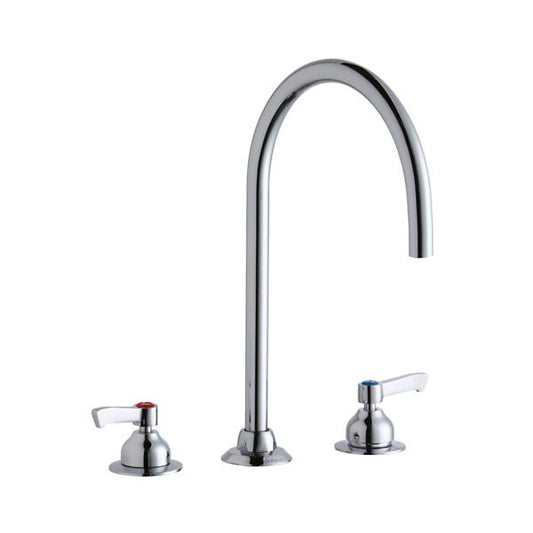 Elkay LK800LGN08L2 8" Centerset with Concealed Deck Laminar Flow Faucet with 8" Gooseneck Spout 2" Lever Handles Chrome