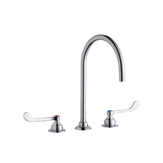 Elkay LK800LGN08T6 8" Centerset with Concealed Deck Laminar Flow Faucet with 8" Gooseneck Spout 6" Wristblade Handles Chrome