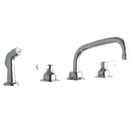 Elkay LK801AT08L2 8" Centerset with Concealed Deck Faucet with 8" Arc Tube Spout 2" Lever Handles with Side Spray Chrome