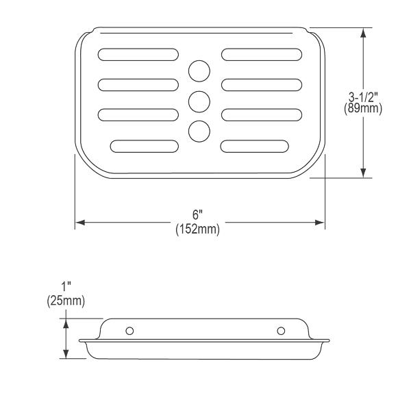 Elkay LK80 Stainless Steel Soap Dish for Back / Wall Mounting 3-1/2" x 6"