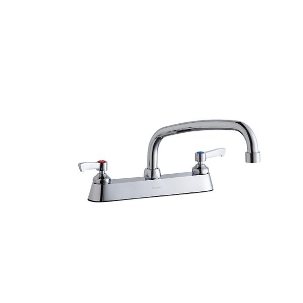 Elkay LK810AT10L2 8" Centerset with Exposed Deck Faucet with 10" Arc Tube Spout 2" Lever Handles Chrome