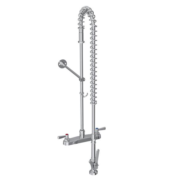 Elkay LK843LC 8" Centerset Exposed Deck Mount Faucet 44in Flexible Hose w/1.2 GPM Spray Head 2" Lever Handles 1.2 GPM Spray Head