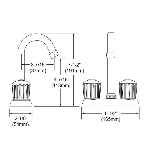 Elkay LKA2475LF 4" Centerset Deck Mount Faucet with Gooseneck Spout and Clear Crystalac Handles Chrome