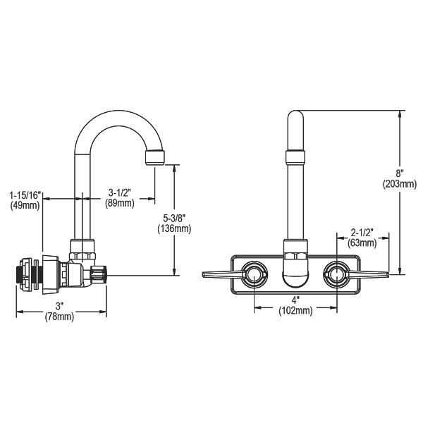 Elkay LKB400 Scrub/Handwash Wall Mount Faucet