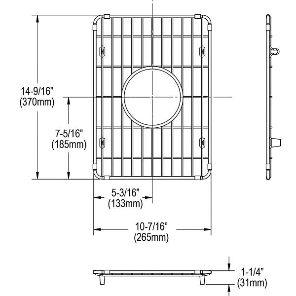 Elkay LKBG1115SS Stainless Steel 10-7/16" x 14-9/16" x 1-5/16" Bottom Grid