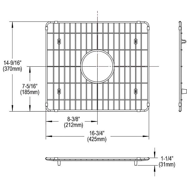 Elkay LKBG1715SS Stainless Steel 16-3/4" x 14-9/16" x 1-5/16" Bottom Grid